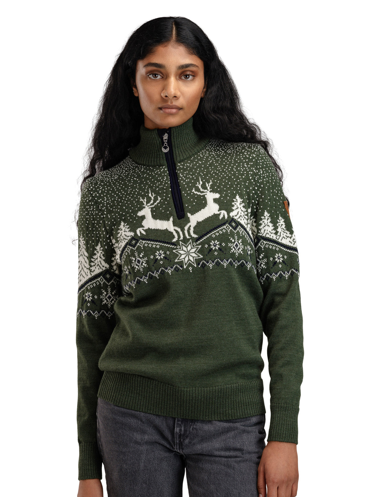 Dale Of Norway W DALE CHRISTMAS FEM SWEATER Loden Offwhite Navy XL - PeakStyle