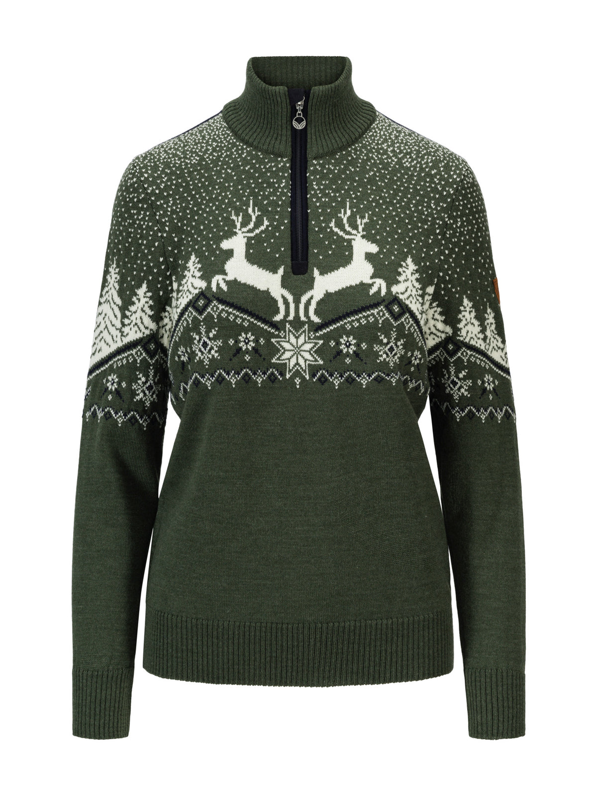 Dale Of Norway W DALE CHRISTMAS FEM SWEATER Loden Offwhite Navy XL - PeakStyle