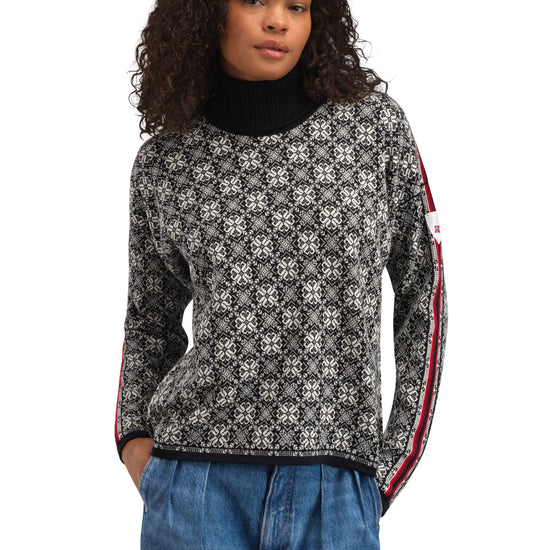 Dale Of Norway W FIRDA FEM SWEATER Black Offwhite XL - PeakStyle