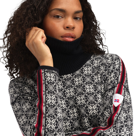 Dale Of Norway W FIRDA FEM SWEATER Black Offwhite XL - PeakStyle