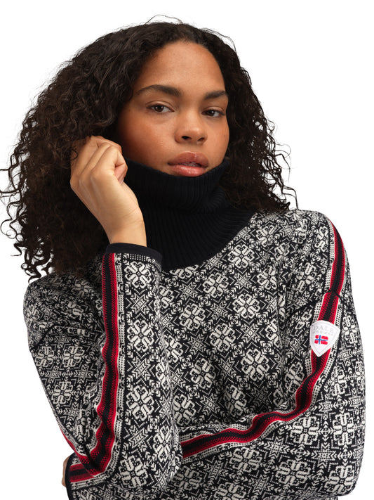 Dale Of Norway W FIRDA FEM SWEATER Black Offwhite XL - PeakStyle