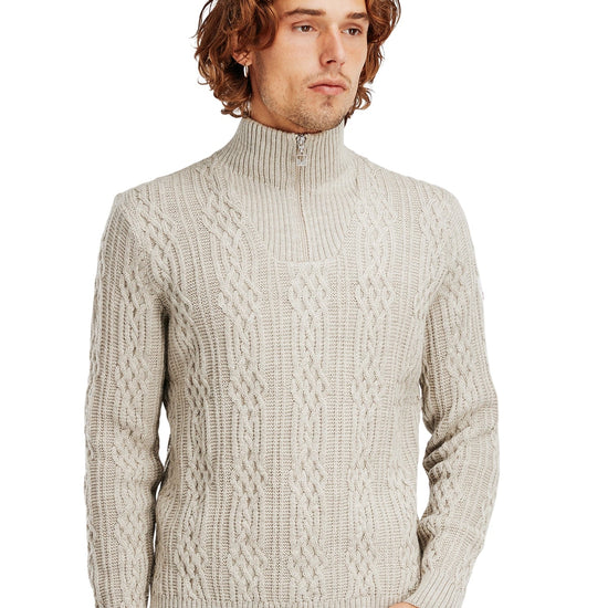 Dale of Norway Hoven Herren Wollpullover Sand – Vorderansicht