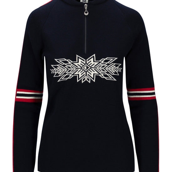 Dale Of Norway SPIRIT FEM SWEATER Navy Offwhite Raspberry M - PeakStyle