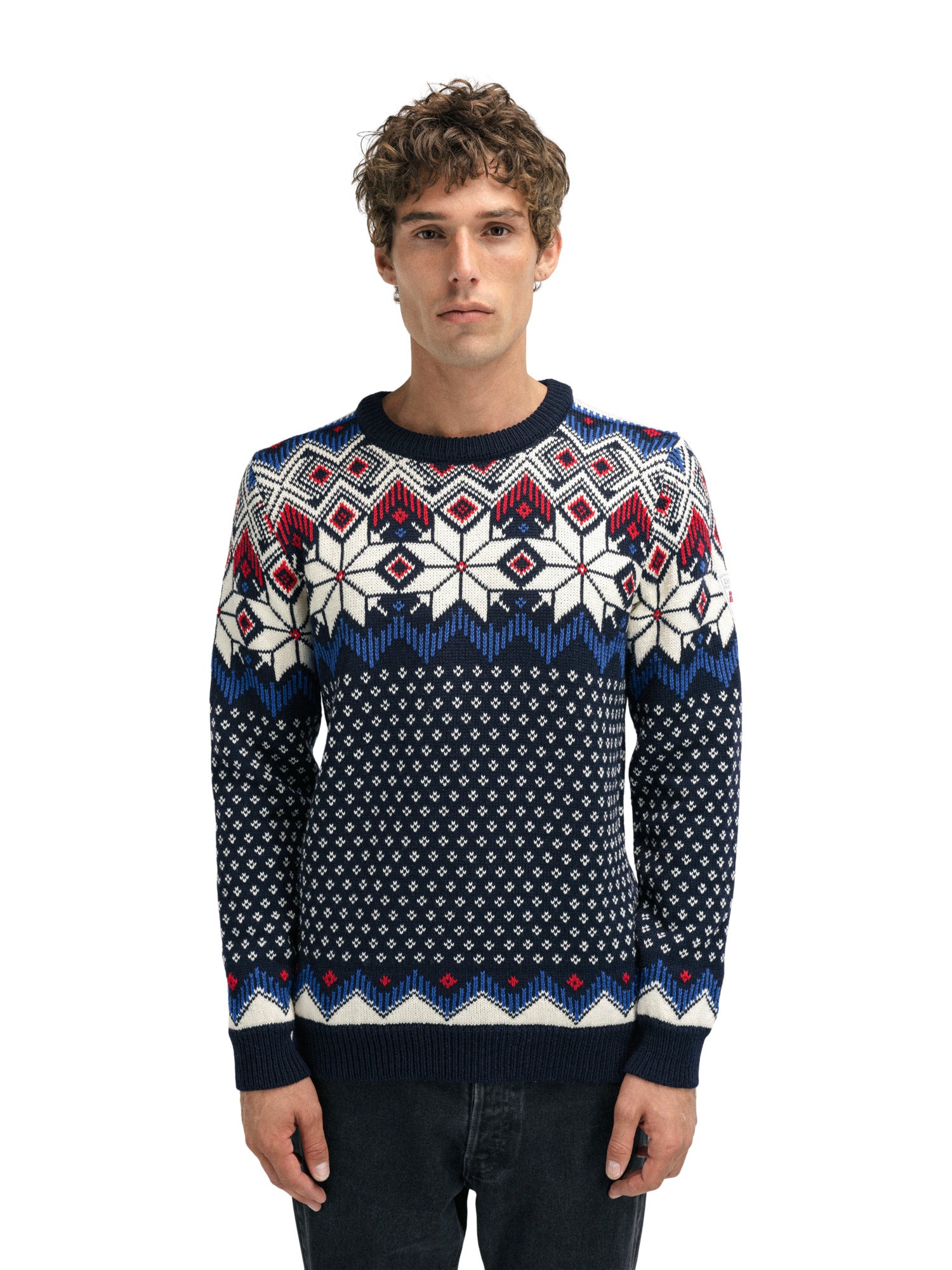 Dale Of Norway M VEGARD MASCULINE SWEATER Navy OffWhite Ultramarin Rasb L - PeakStyle