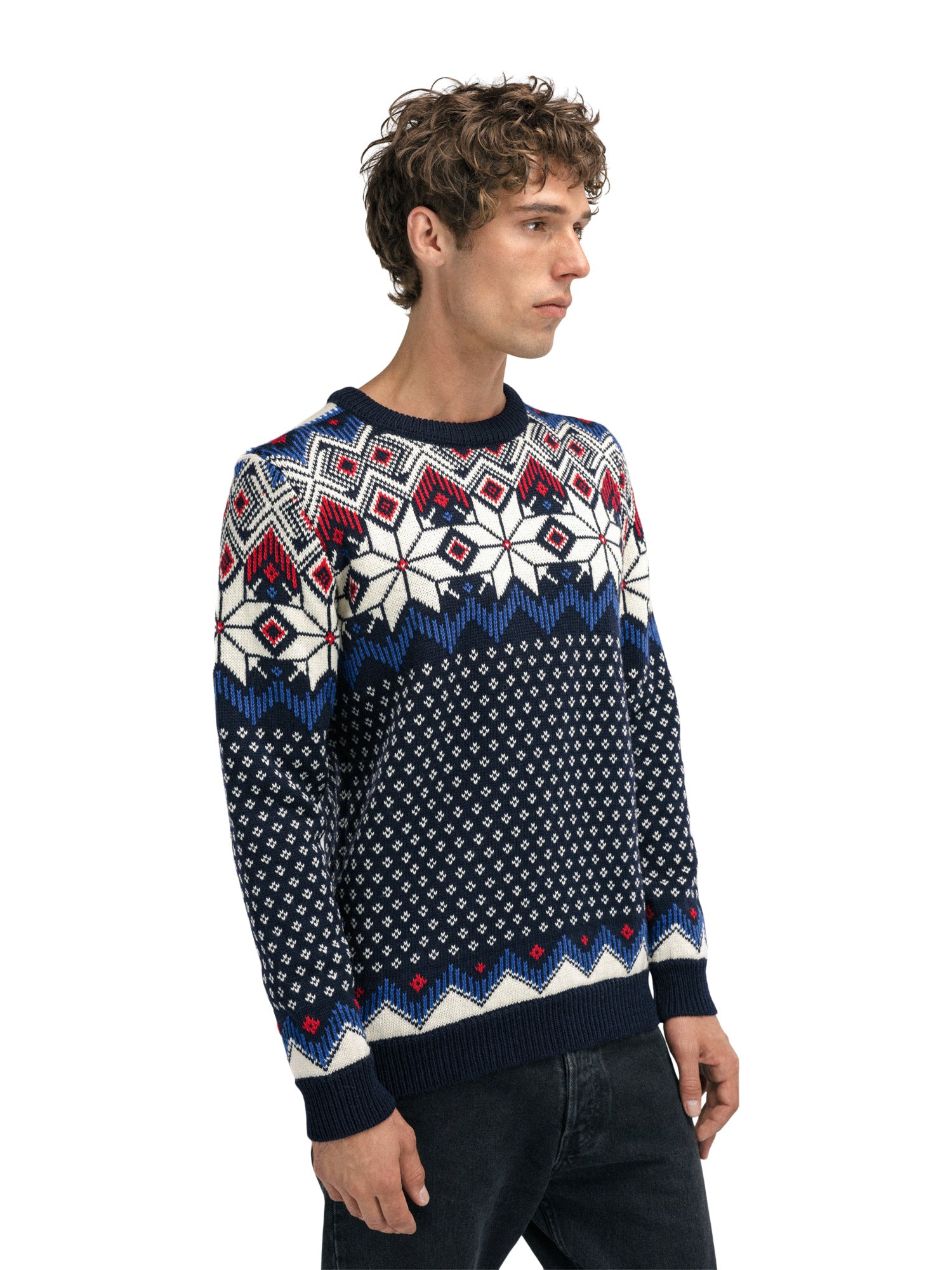 Dale Of Norway M VEGARD MASCULINE SWEATER Navy OffWhite Ultramarin Rasb L - PeakStyle