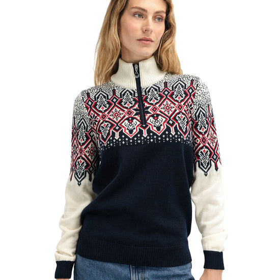 Dale Of Norway WINTERLAND FEM SWEATER Navy Offwhite Raspberry S - PeakStyle