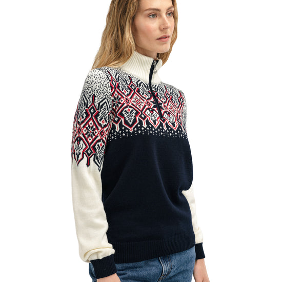 Dale Of Norway WINTERLAND FEM SWEATER Navy Offwhite Raspberry S - PeakStyle