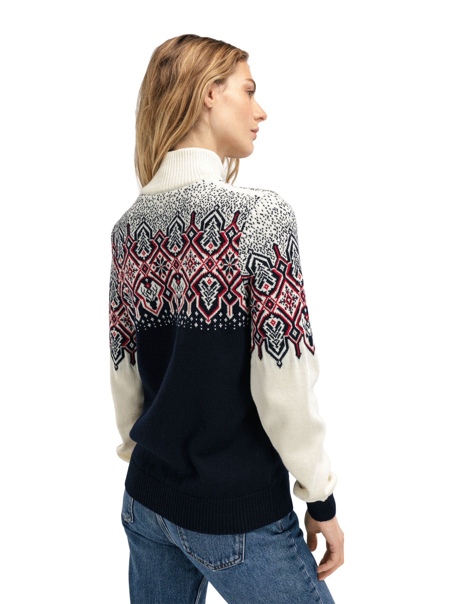 Dale Of Norway WINTERLAND FEM SWEATER Navy Offwhite Raspberry S - PeakStyle