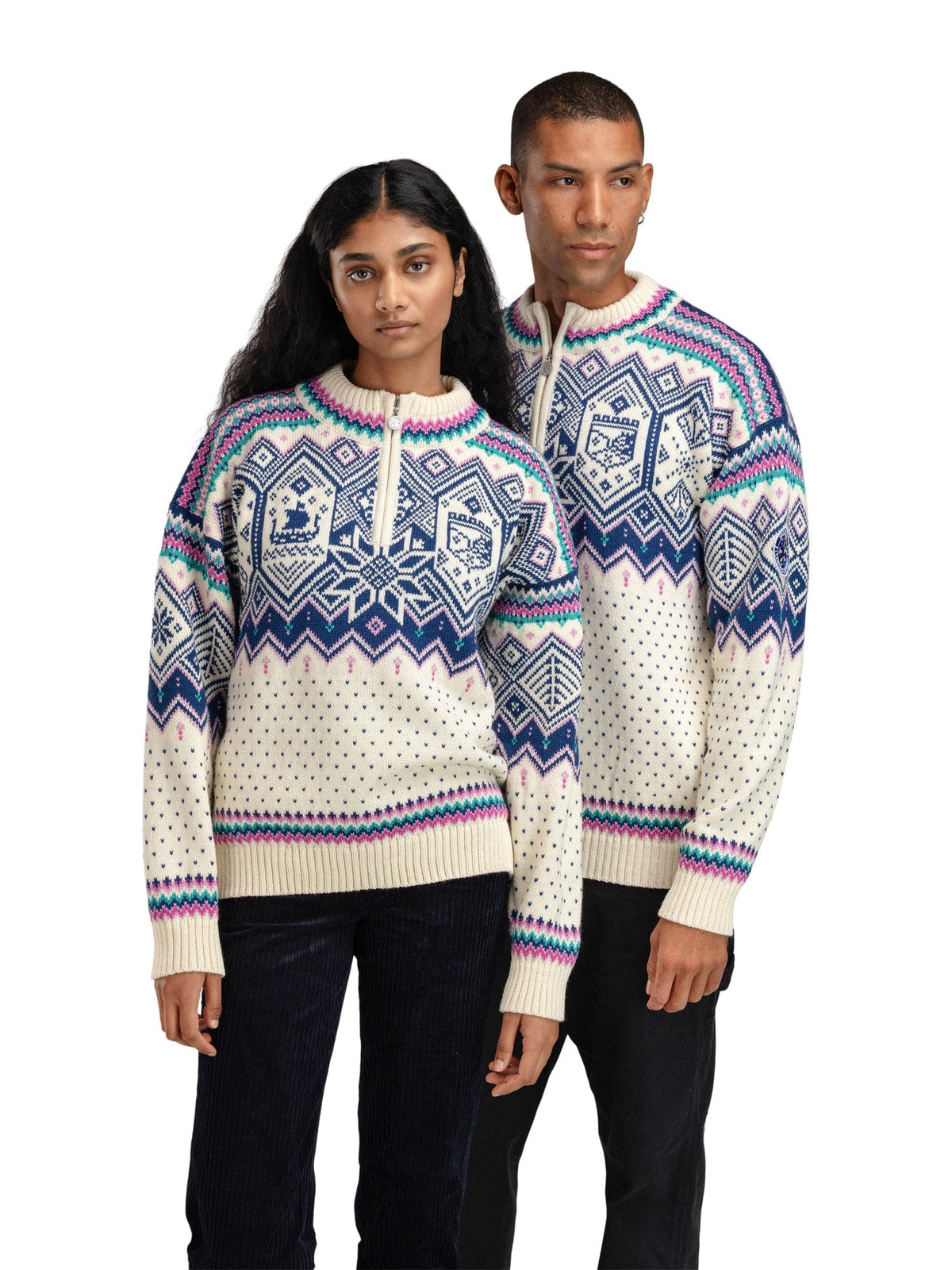 Dale Of Norway TRONDHEIM Wollpullover Herren – Offwhite - Indigo - Orchid Lifestyle