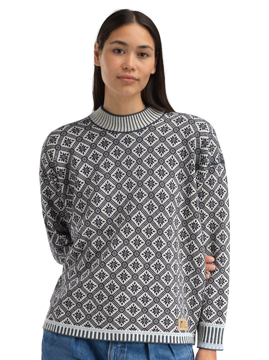 Dale Of Norway LANGØY Merino-Pullover Damen Marine - Offwhite Packshot