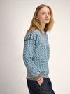 Dale Of Norway LANGØY Merino-Pullover Damen Arctic Blue - Offwhite Studio Seitenansicht