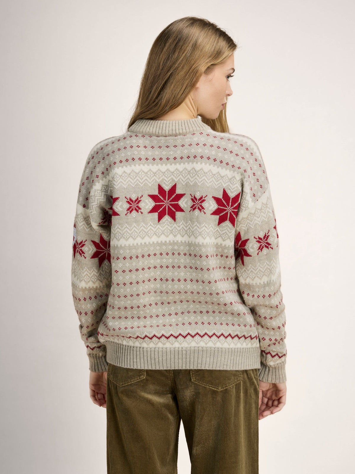 Dale Of Norway EGERSUND Damen – Sand Melange - Offwhite - Red Rose – Studio 3