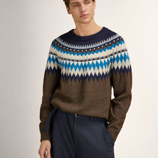 Dale Of Norway LOSNA Wollpullover Herren – Coffee - Navy