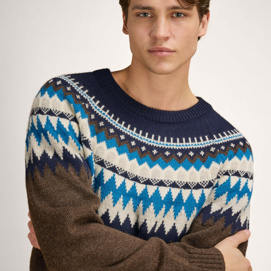 Dale Of Norway LOSNA Wollpullover Herren – Coffee - Navy