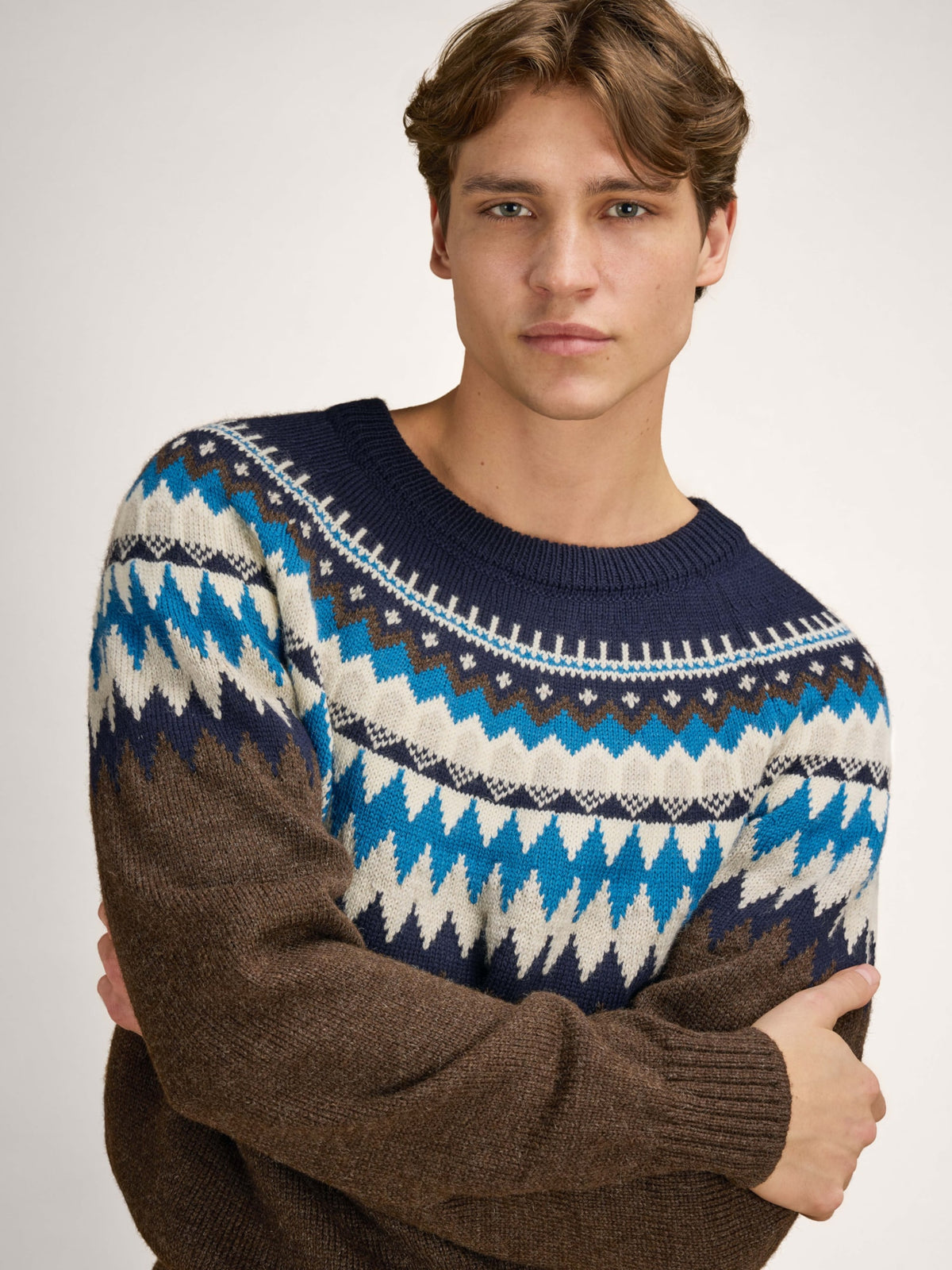 Dale Of Norway LOSNA Wollpullover Herren – Coffee - Navy
