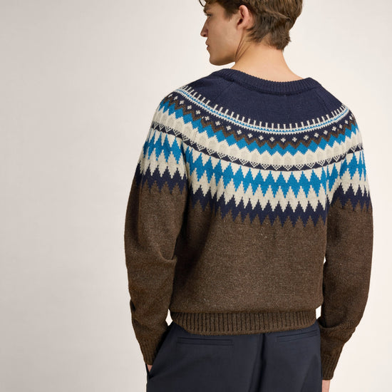 Dale Of Norway LOSNA Wollpullover Herren – Coffee - Navy