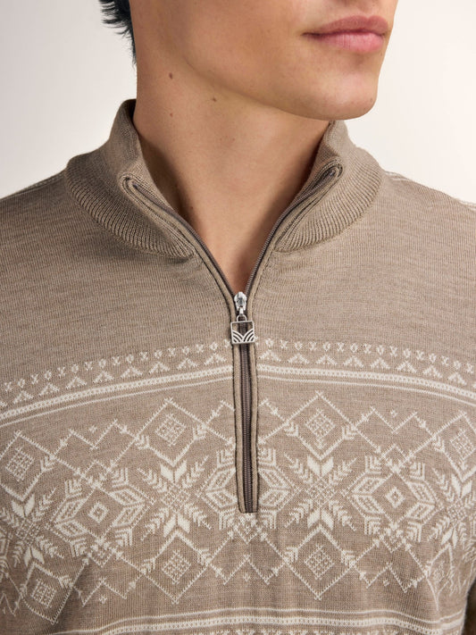 Dale Of Norway LIASET Merino-Pullover Herren – Mountainstone - Offwhite