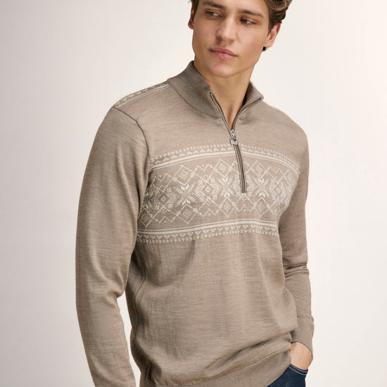 Dale Of Norway LIASET Merino-Pullover Herren – Mountainstone - Offwhite