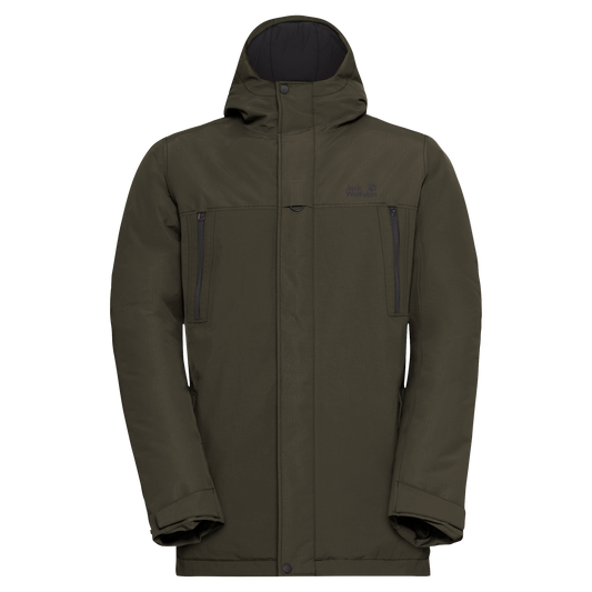 Jack Wolfskin GLACIER SHIELD Winterjacke Herren Obsidian Moss – Vorderansicht