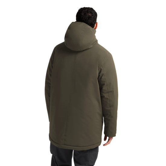 Jack Wolfskin COLD CAMP COAT Herren in Obsidian Moss – Studio-Rückansicht