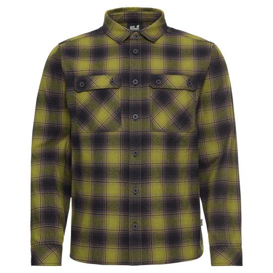 Jack Wolfskin BAJA FLANNEL SHIRT M Check Dark Navy / Sheer Plum – Freisteller Vorderseite