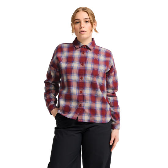 Jack Wolfskin BAJA FLANNEL SHIRT W Check Merlot 1-ma100