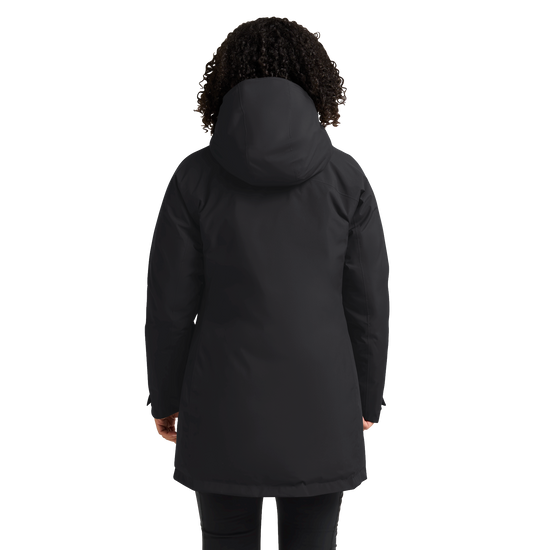 Jack Wolfskin ICECAPE 2L DOWN INS Damen-Daunenjacke Black – Studioansicht hinten