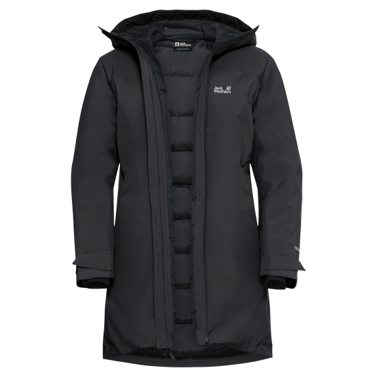 Jack Wolfskin ICECAPE 2L DOWN INS Damen-Daunenjacke Black – Packshot Rückansicht