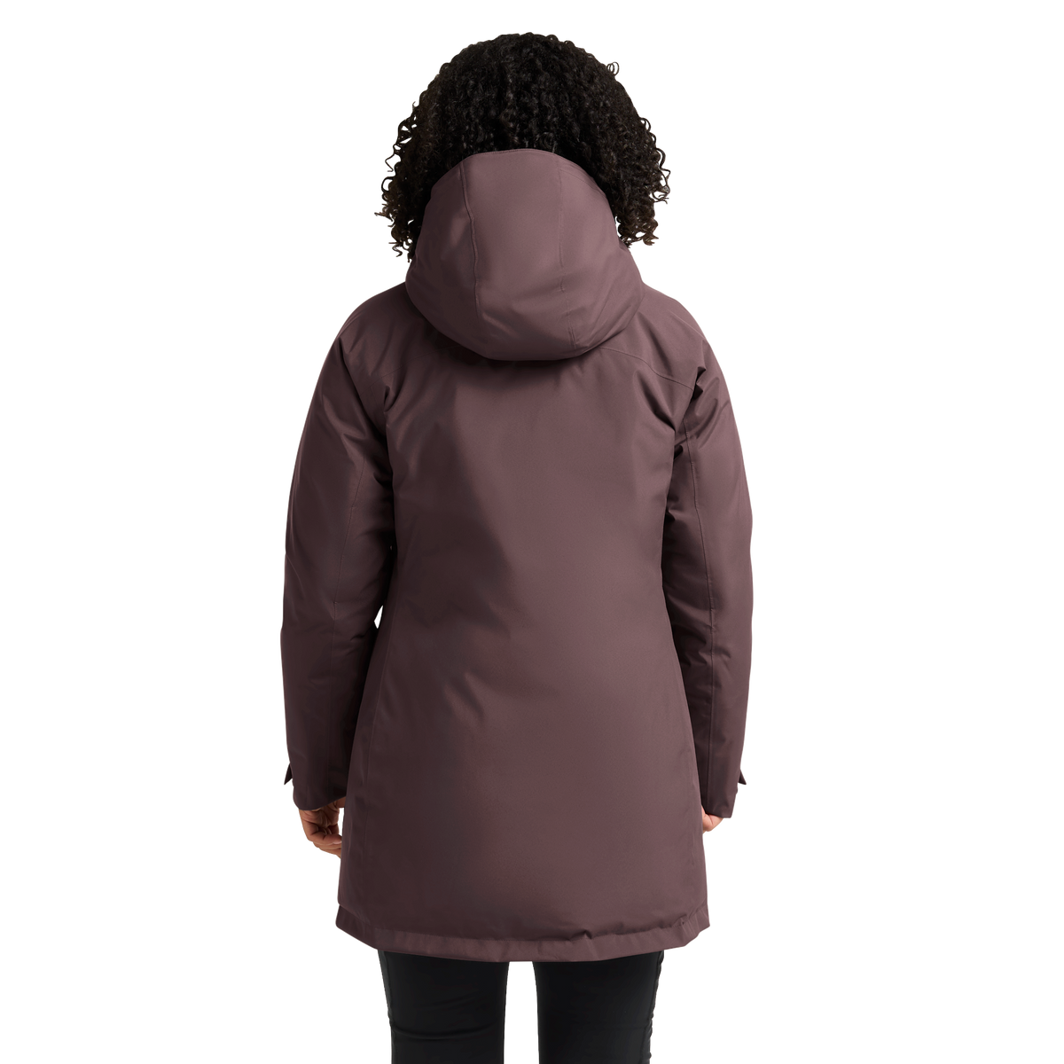 Jack Wolfskin ICECAPE 2L DOWN INS Damen-Daunenjacke Sheer Plum – Studioansicht hinten