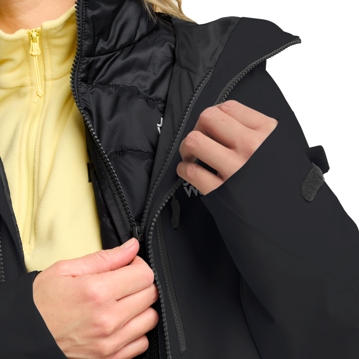 Jack Wolfskin FLOWLINE 3IN1 JKT W – Black