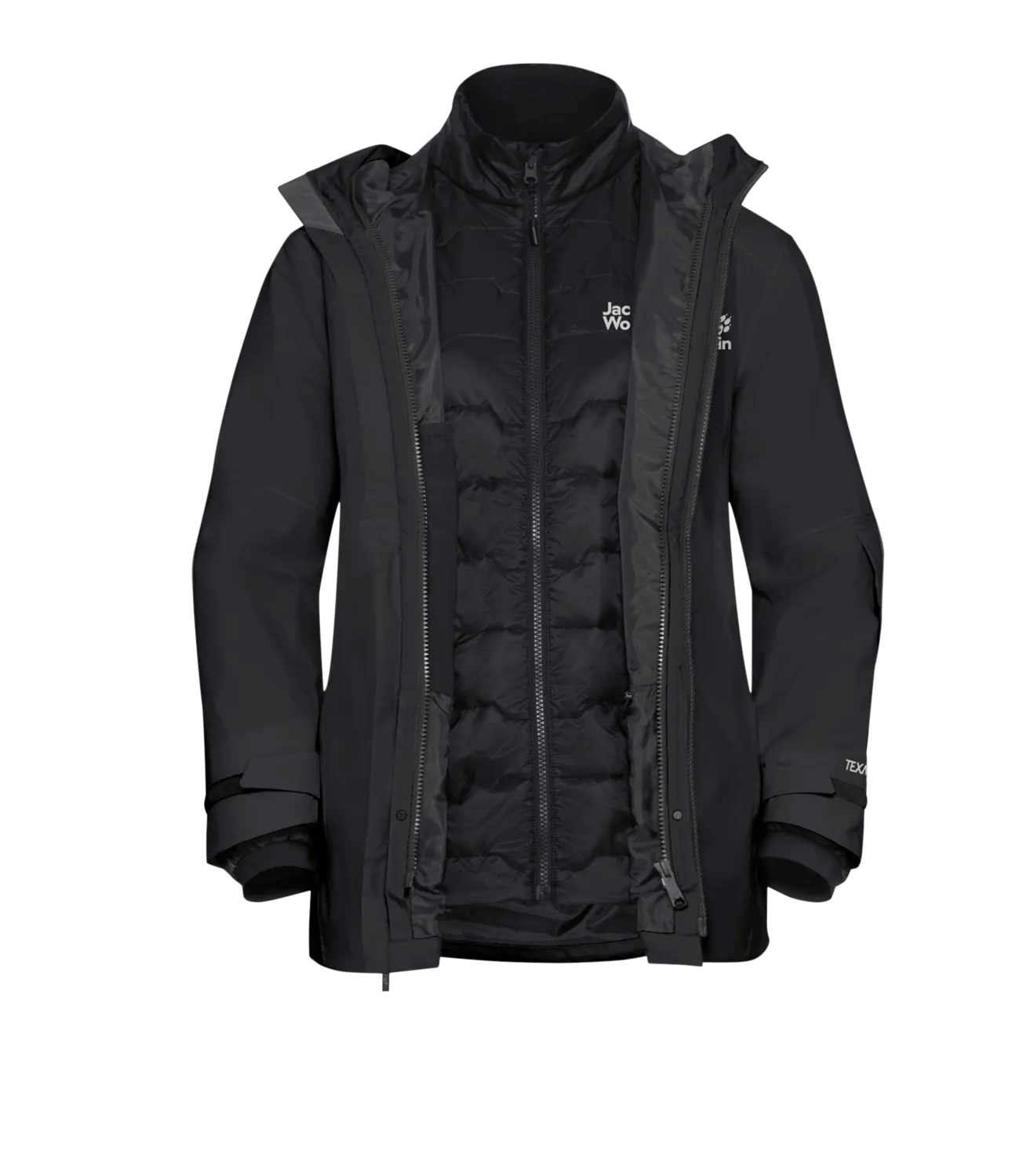 Jack Wolfskin W FLOWLINE 3IN1 JACKET W black XL - PeakStyle