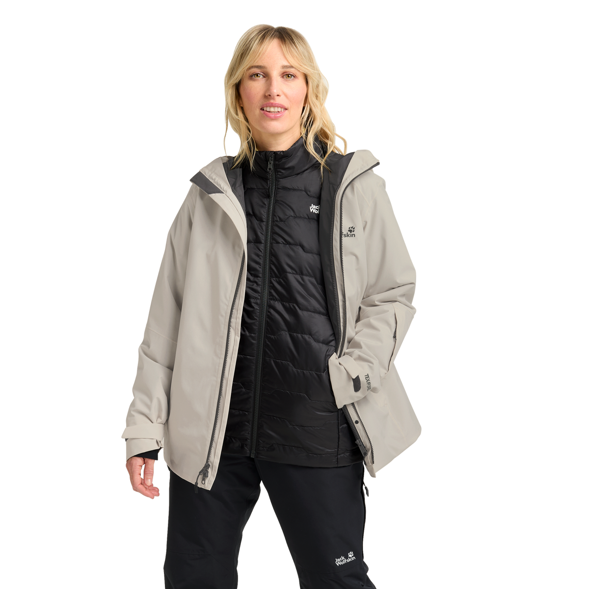 Jack Wolfskin FLOWLINE 3IN1 JKT W – Pale Sand
