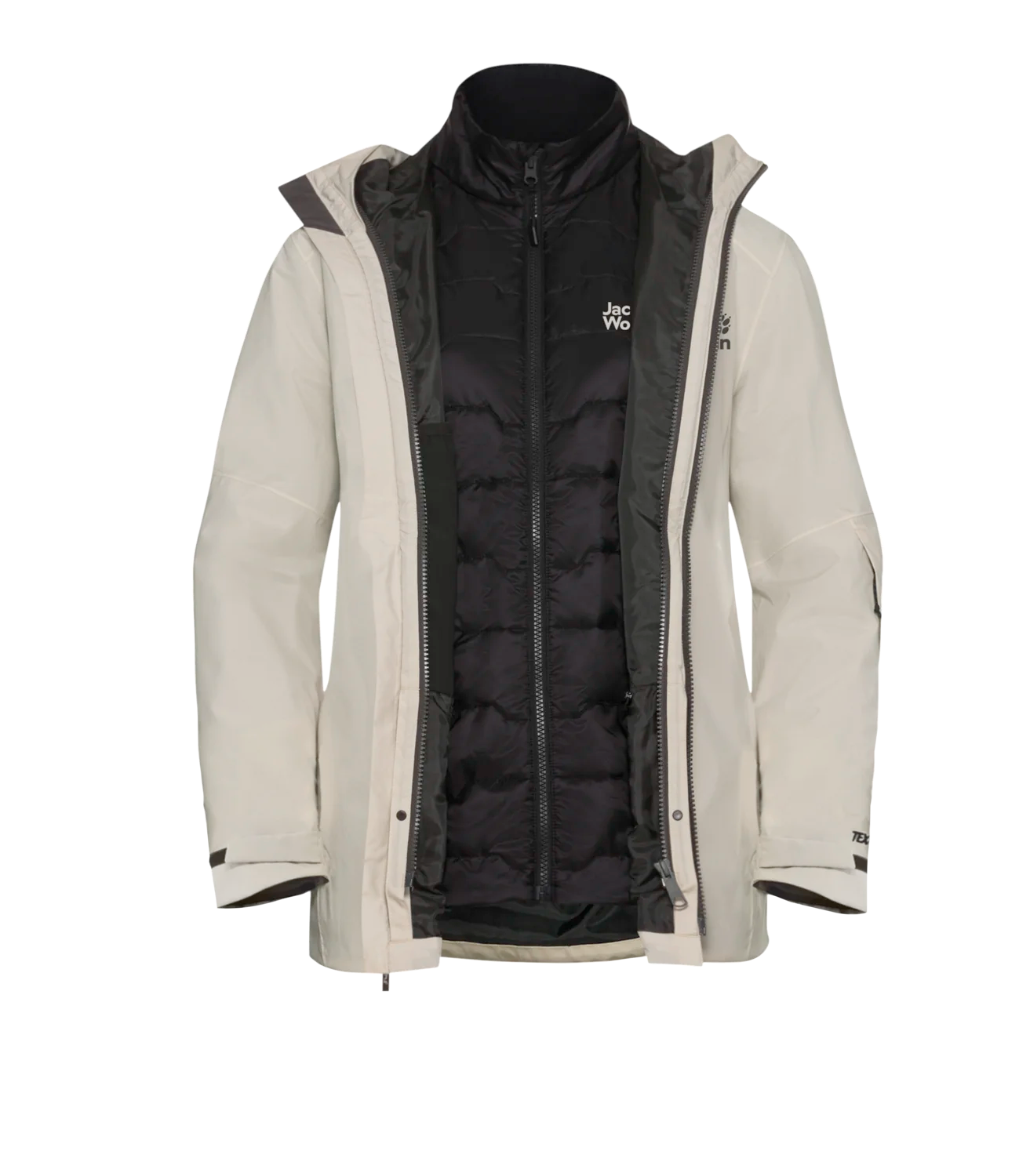 Jack Wolfskin W FLOWLINE 3IN1 JACKET W pale sand XL - PeakStyle