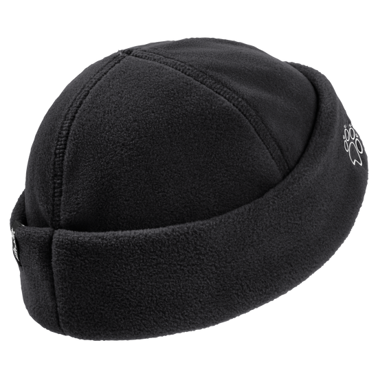Jack Wolfskin VERTIGO FISHER BEANIE Unisex Fleecehut Black rear packshot