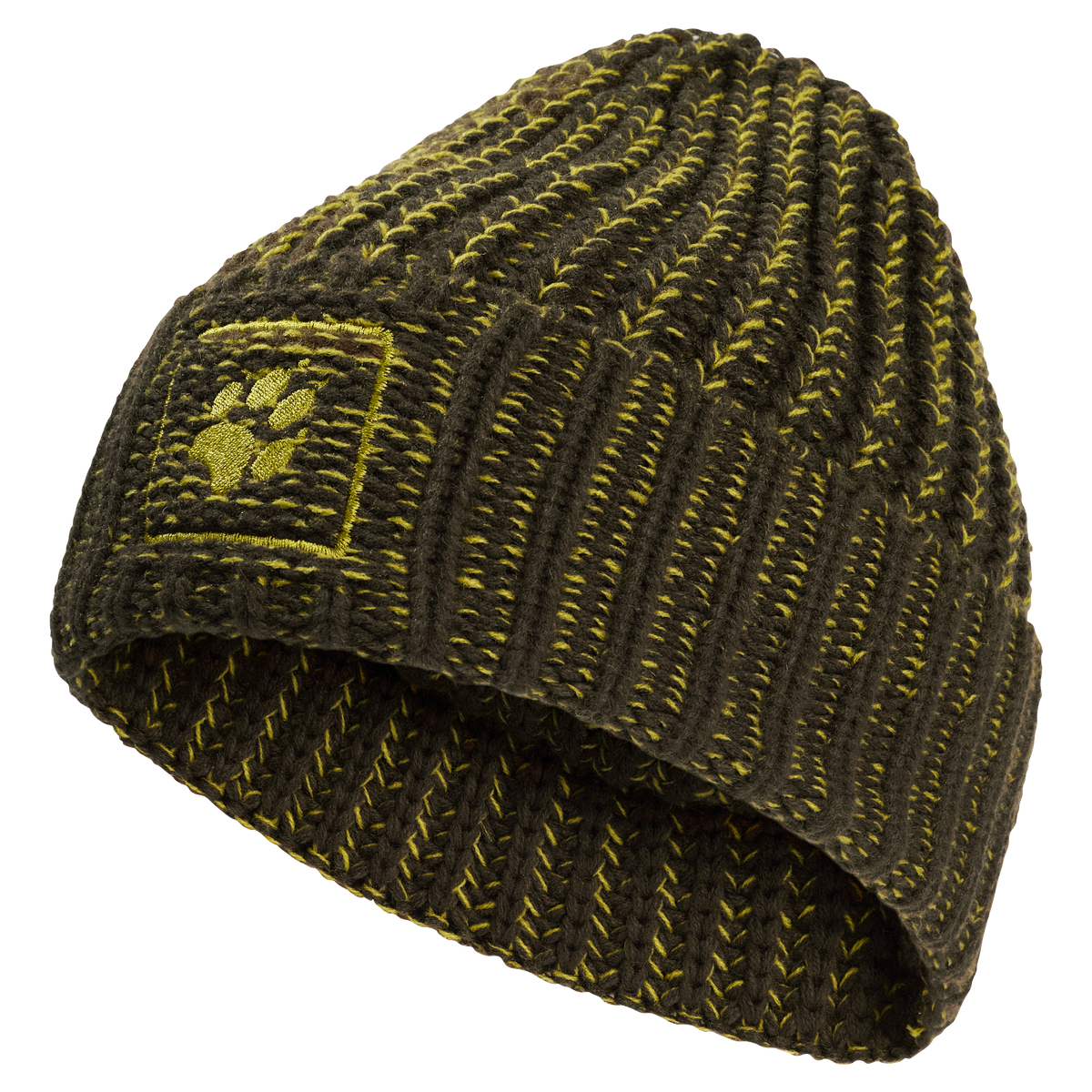 Jack Wolfskin BADGE PAW BEANIE Obsidian Moss Frontansicht