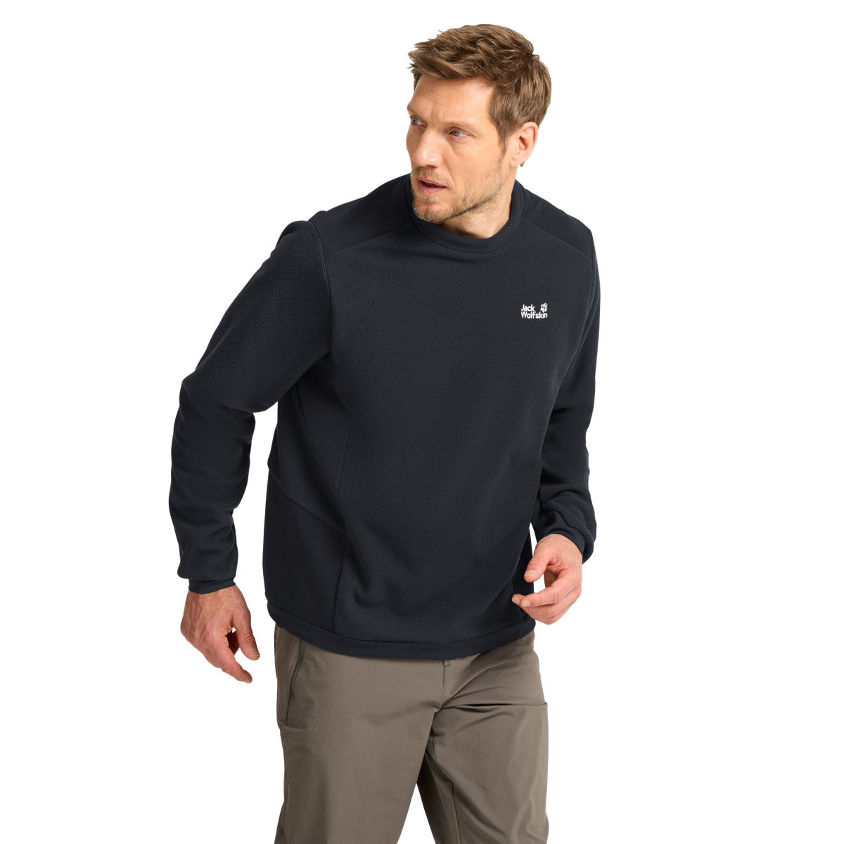 Jack Wolfskin COLD RIDGE CREWNECK M Phantom Studio vorne