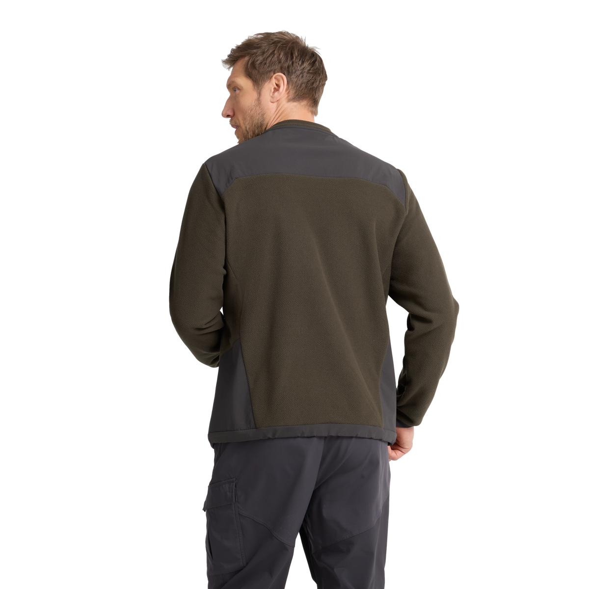 Jack Wolfskin COLD RIDGE CREWNECK M Obsidian Moss Studio hinten