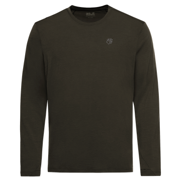 Jack Wolfskin WOOL LS M Herren Langarmshirt – Obsidian Moss – 9-a100