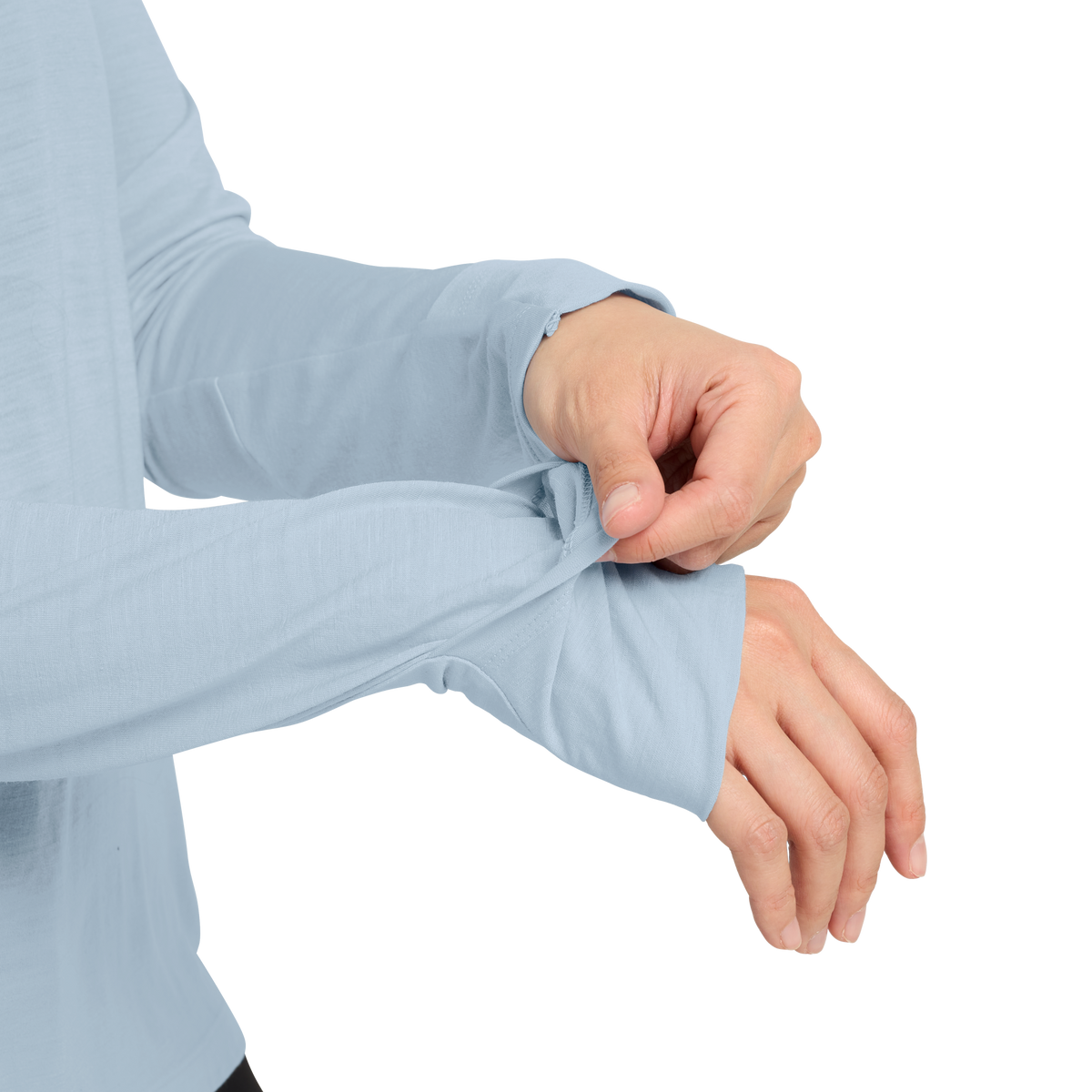 Jack Wolfskin WOOL LS T W Damen Langarmshirt – Crystal Blue – 4-ma125
