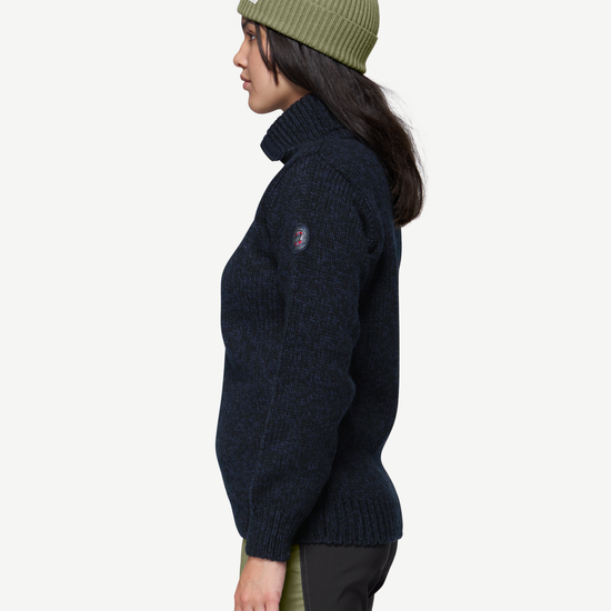 Devold NANSEN Zip-Wollpullover Unisex – DARK BLUE MELANGE – Studioansicht