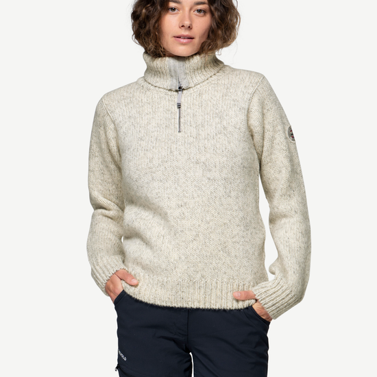 Devold NANSEN Zip-Wollpullover Unisex – GREY MELANGE – Studioansicht