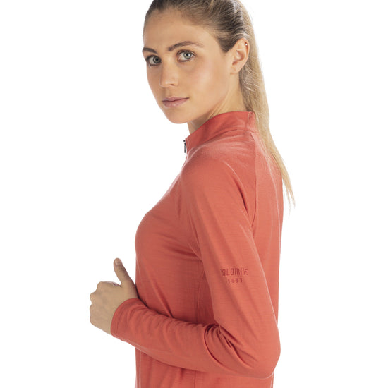 Dolomite W CRISTALLO ZIP MERINO LS TEE