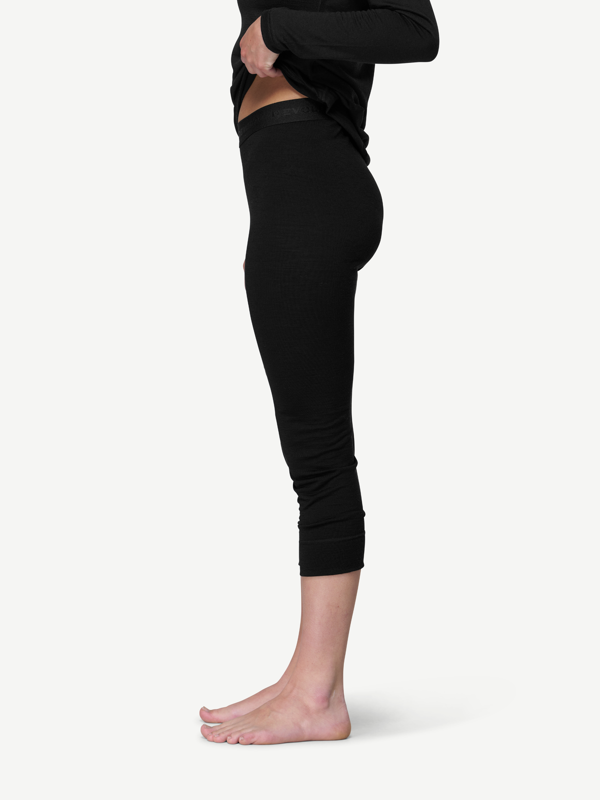 Devold BREEZE PLUS 200 Damen Merino 3/4-Unterhose – BLACK – Ansicht 3