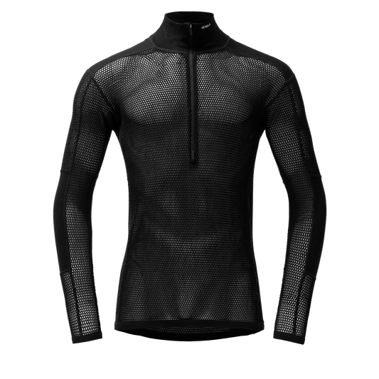 Devold WOOL MESH PRO ZIP NECK Black | Packshot
