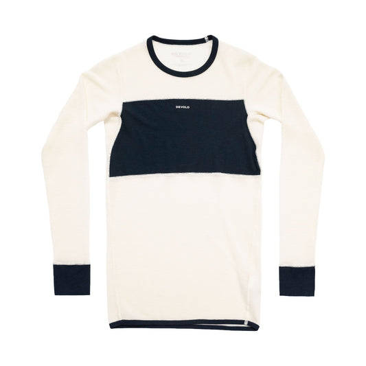 Devold WOOL MESH 190 Herren Langarmshirt Ink - Offwhite