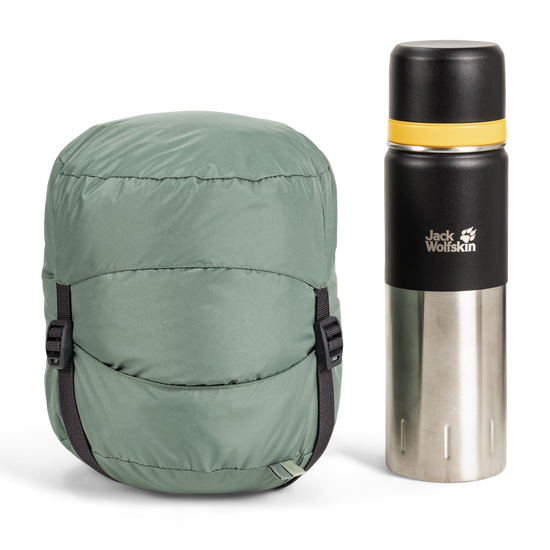 Jack Wolfskin ATHMOS DOWN +5 Daunenschlafsack 195 cm – Picnic Green