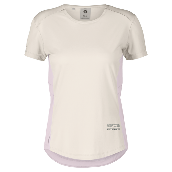 SCOTT W Endurance Tech Kurzarmshirt Damen – Cotton white - Bliss pink – Packshot/Hero