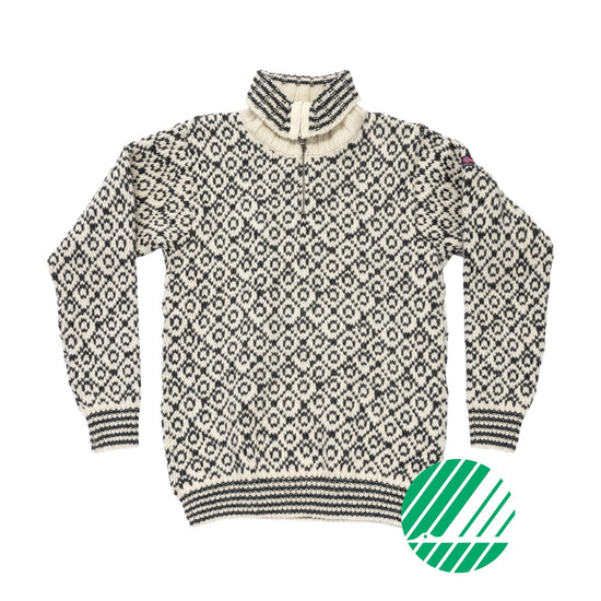 Devold SVALBARD ZIP NECK Offwhite - Anthracite | Packshot