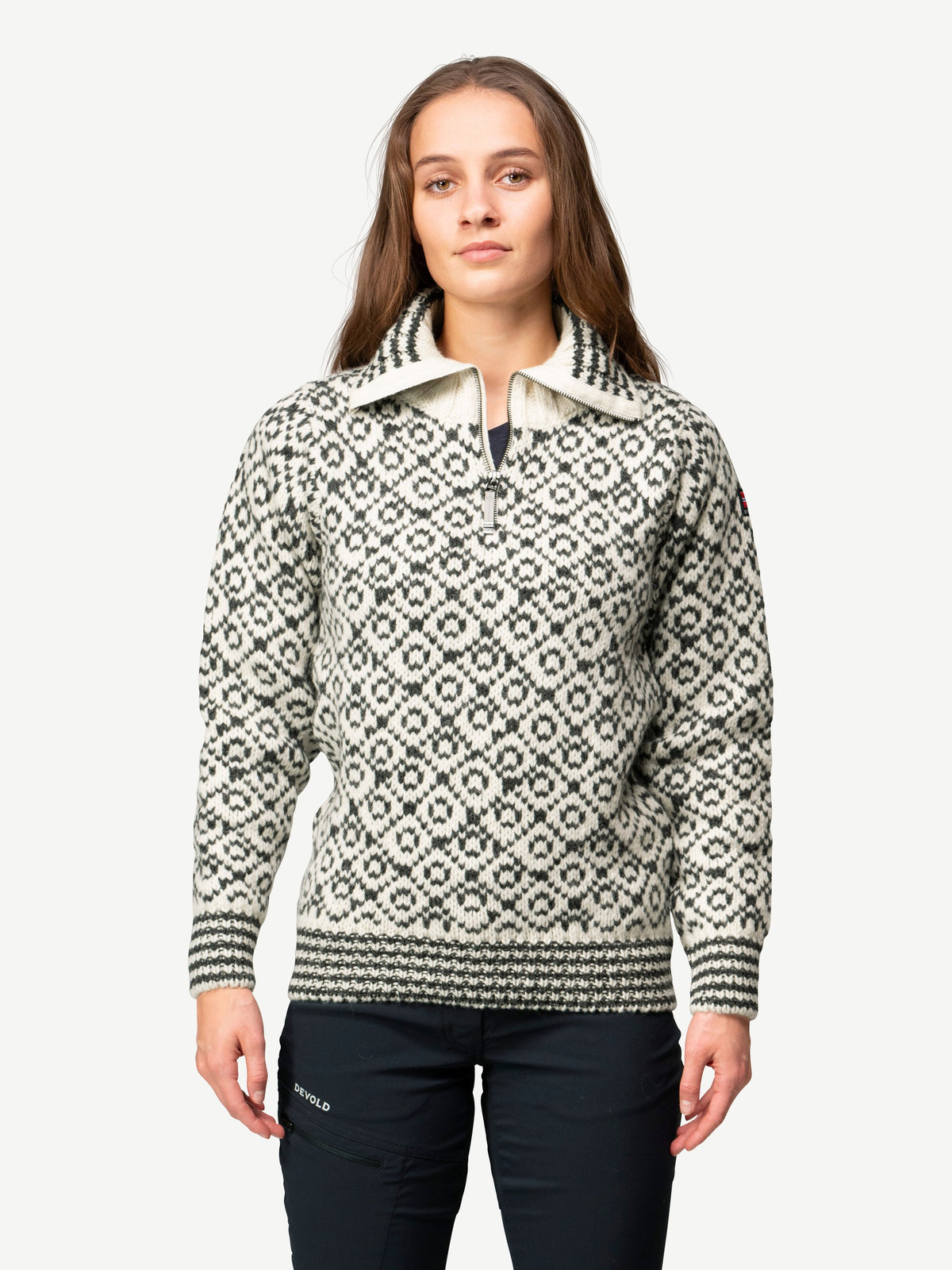 Devold SVALBARD ZIP NECK Offwhite - Anthracite | Ansicht 6