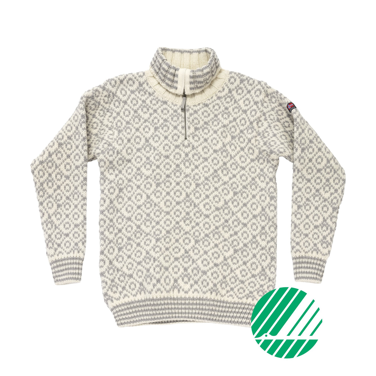 Devold SVALBARD ZIP NECK Offwhite - Grey | Packshot